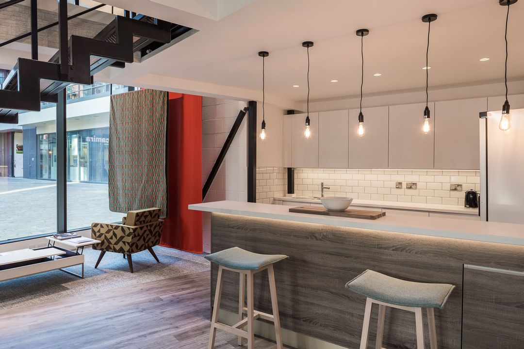 Camira's Kitchen and Breakout space in their London Showroom