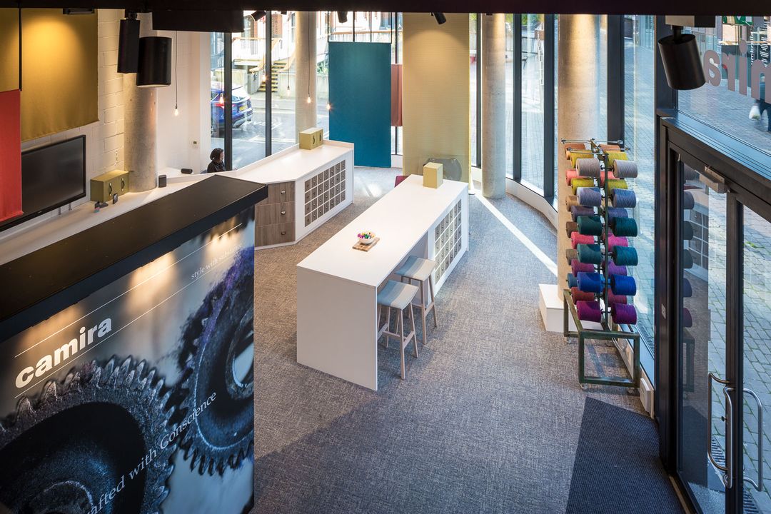 Birds eye view of Camira's showroom as taken from the Mezzanine floor