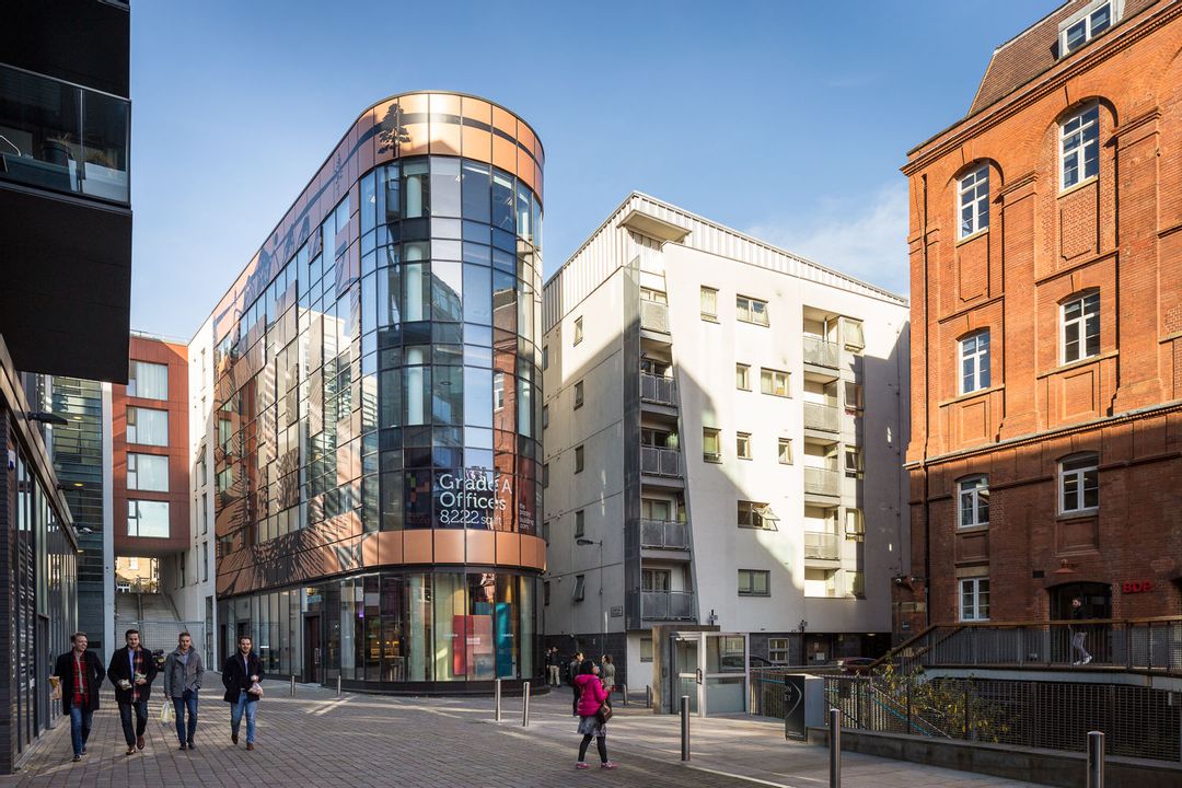 Full height elevation of Camira's showroom in Clerkenwell