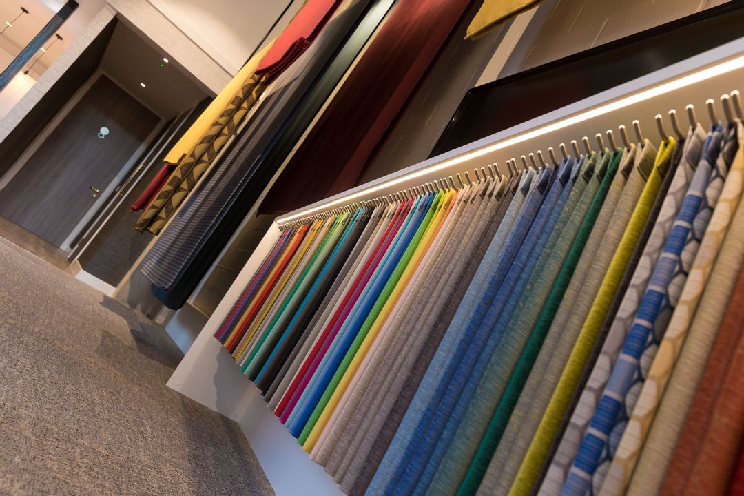 Close up of a selection of Camira's fabric swatches