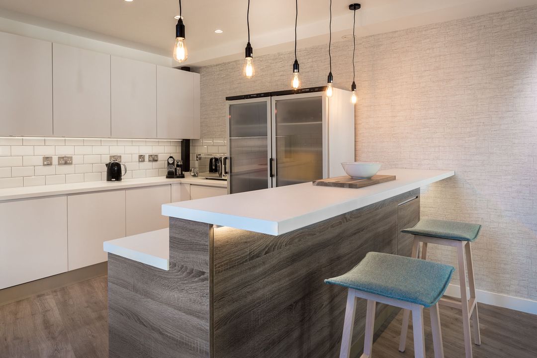 Camira's Kitchen space in their impressive showroom in London