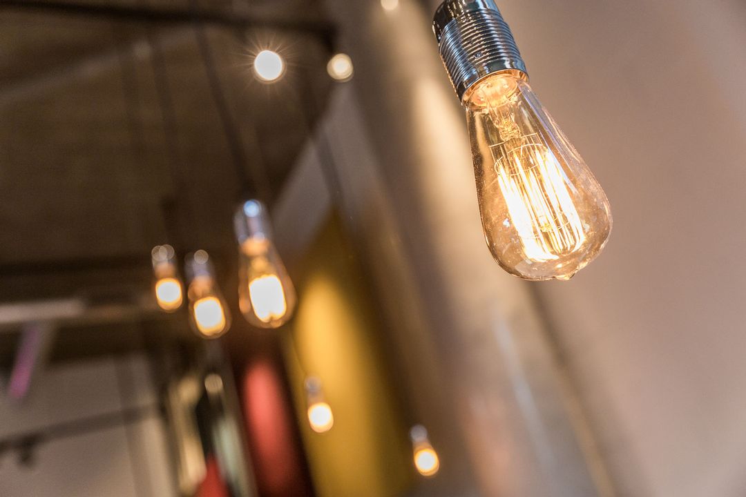 Close up of lighting elements supplied to Camira's new Showroom